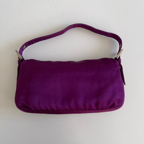 Vintage Fendi Purple Satin Baguette - Picture 4 of 9